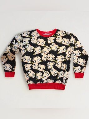 Handmade Betty Boop All-Over Print Long Sleeve Shirt - Approx Size L/XL